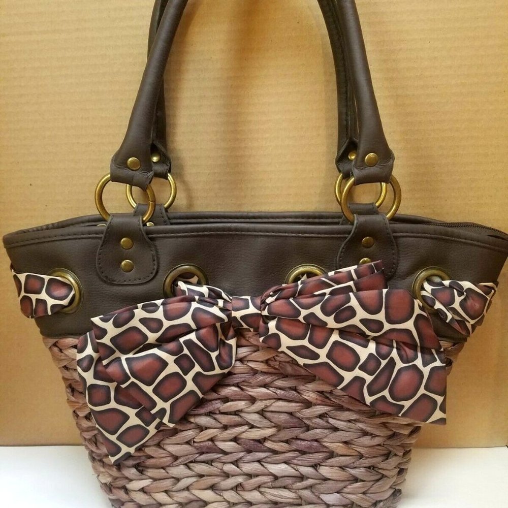 Aphorism Straw Shoulder Bag Handbag Purse